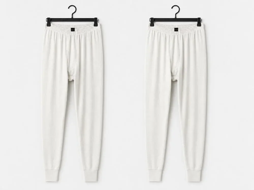 Lands End Mens Thermal Long Johns Base Layer Pants Lot 2 Warm Layering White M